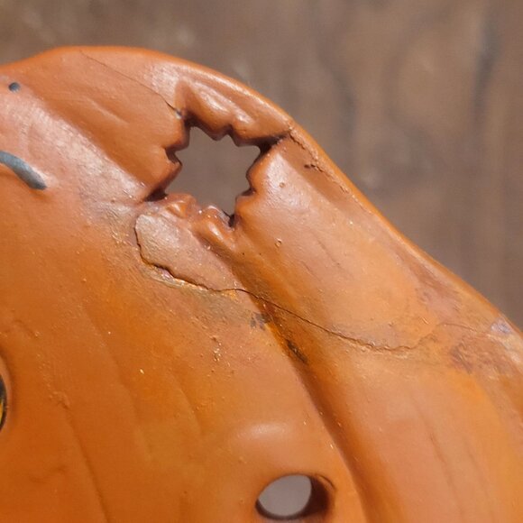 Vintage Jack O Lantern Pumpkin Ceramic Tea Light Holder Repaired - Picture 9 of 12